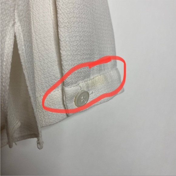 Veronica Beard Ruffle Shoulder Top Button Down 6 White - Picture 4 of 12